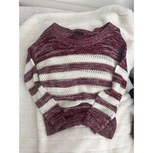 Cozy Red and White Knit Sweater